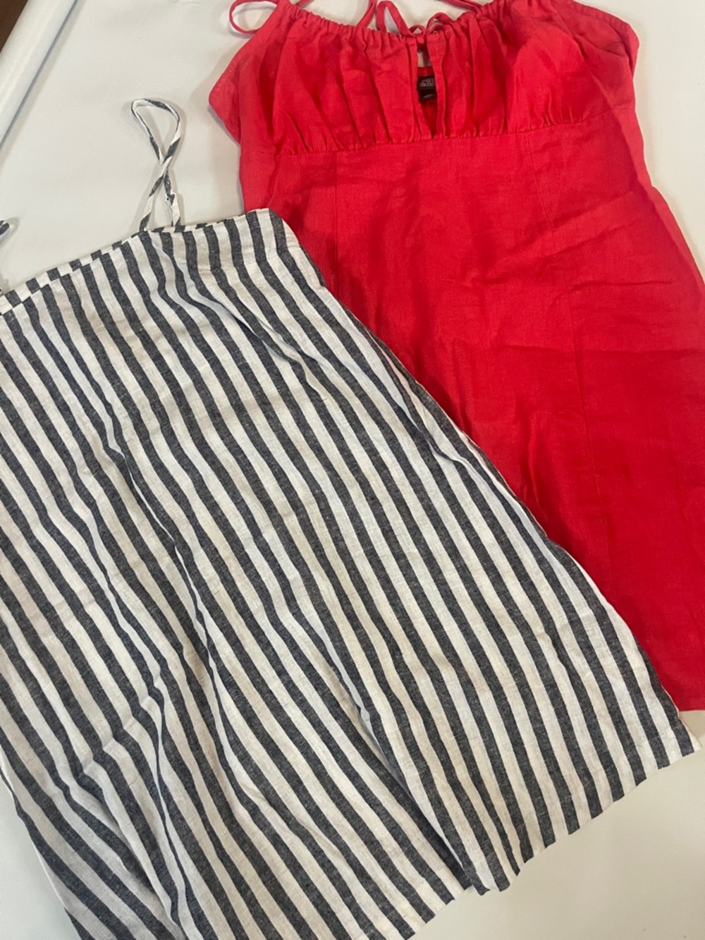 M medium A New Day Blue and White Striped wild fable coral summer spag
 straps